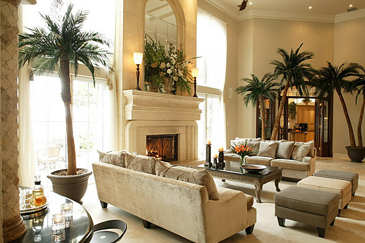 elegant living room with plants