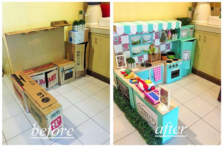 Filipina Mom Creates a Mini Play Kitchen for Her Toddler
