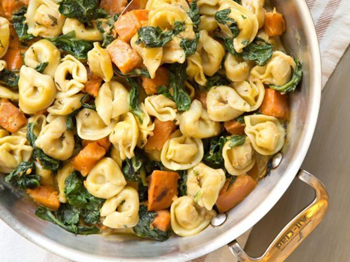 Creamy Tortellini with Sweet Potato and Spinach