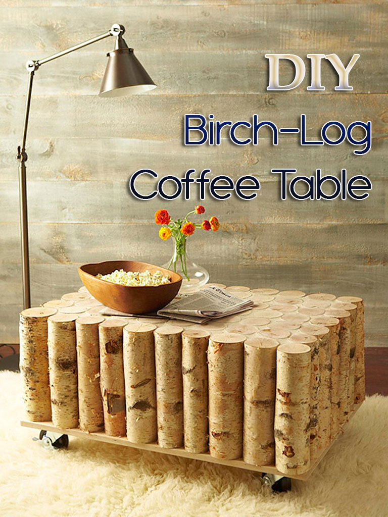 DIY Birch-Log Coffee Table