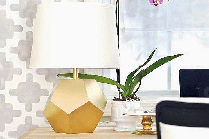 DIY – Gold Geometric Lamp