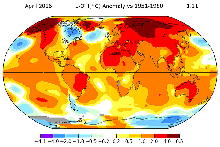 NASA: Last Month Was Warmest April Ever Recorded