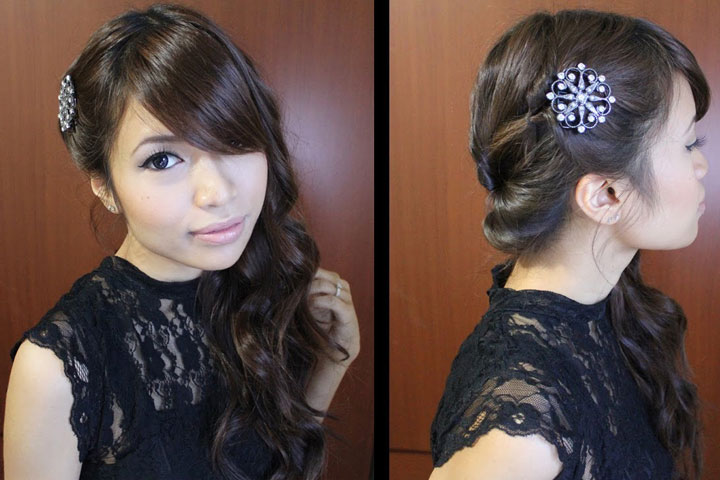 Looped Side Swept Prom Hairstyle Tutorial
