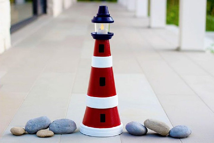 DIY – How to Make a Clay Pot Lighthouse
