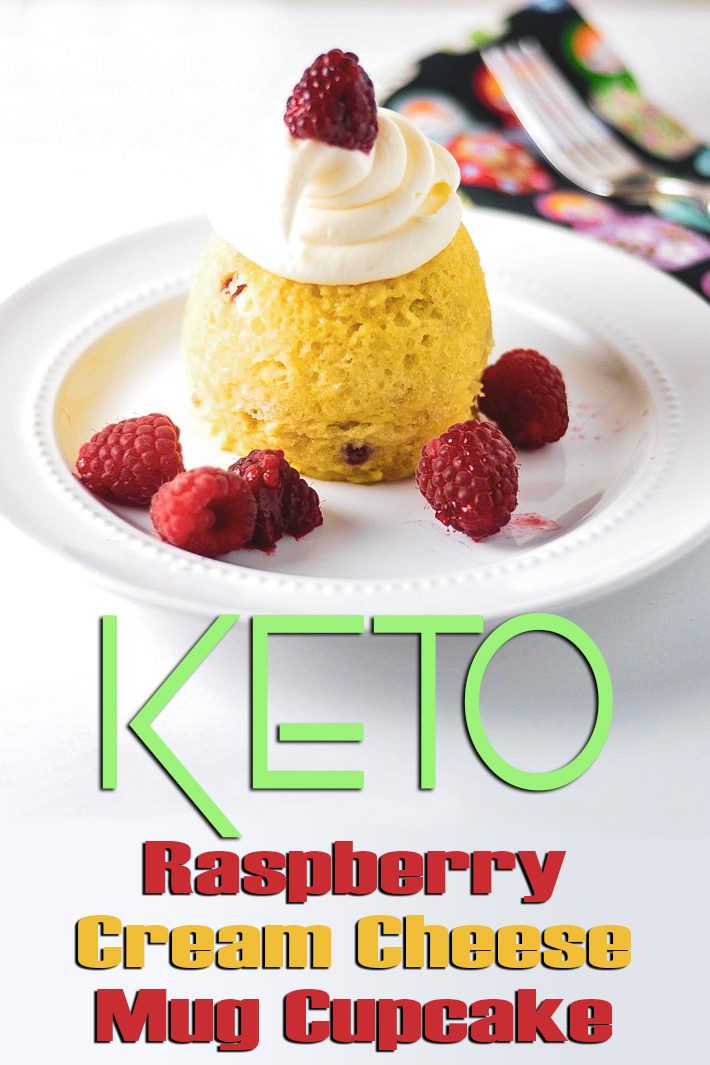 Keto Raspberry Cream Cheese Mug Cupcake